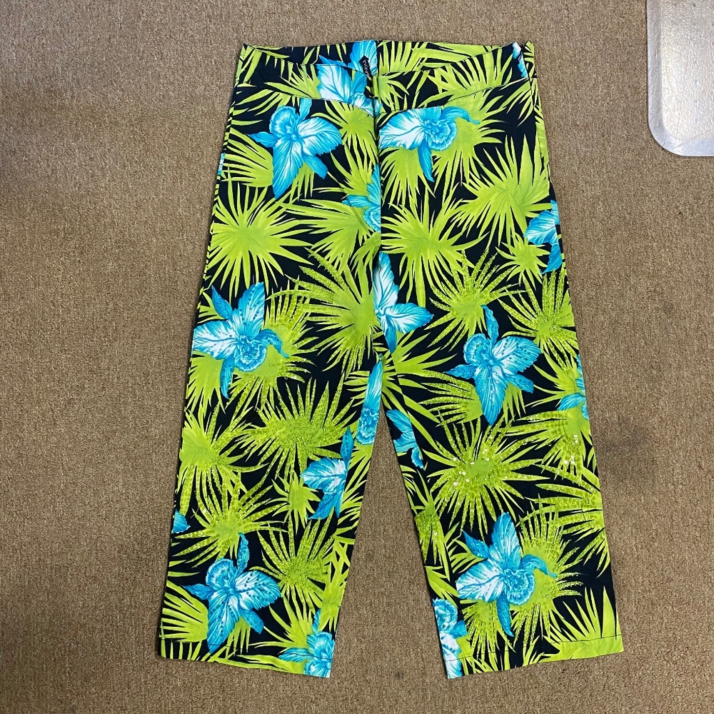 Haven Bleu Palm Tree Sequin Pants